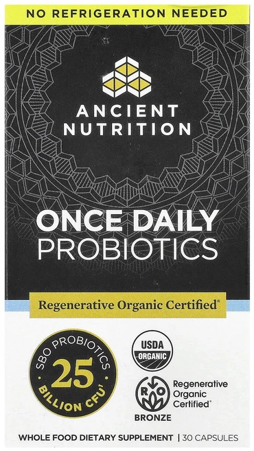 Ancient Nutrition Once Daily Probiotics 30 Capsules, Ancient Nutrition, Once Daily, 1개 - 쿠팡