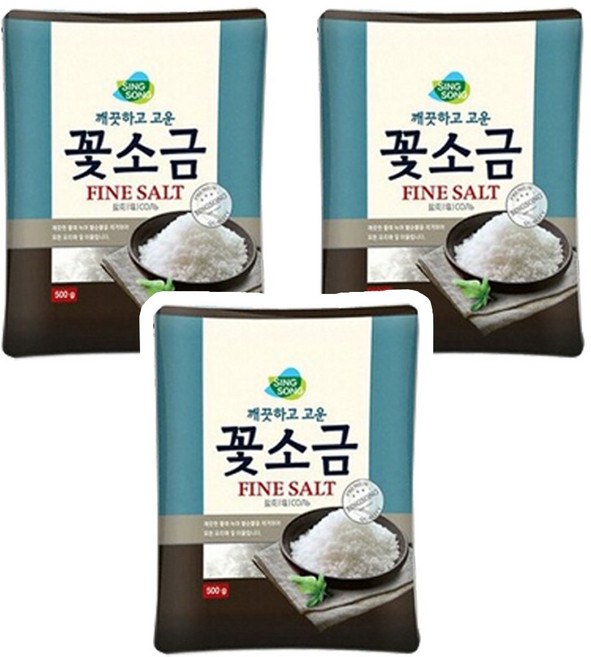 신송식품 꽃소금 500g, 3개