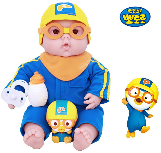 베렝구어 뽀로로 애착인형 아기 인형 뽀로로 코스튬 아기인형 뽀로로피규어 35030P, 뽀로로애착인형, 1개