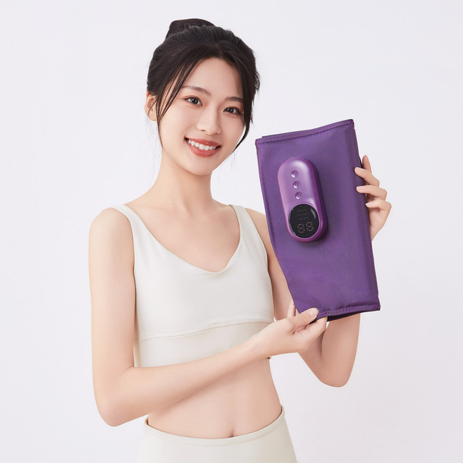 AERLANG 종아리 마사지기 / 무선 온열 공기압 강도조절 발 다리 안마기 한 쪽용, 퍼플