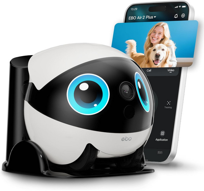 에나봇 EBO AIR 2 PLUS ChatGPT 프리미엄 무선 CCTV 반려견 홈캠 펫캠, White