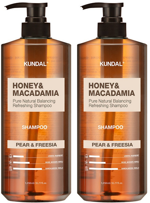 쿤달 네이처 샴푸 페어앤프리지아향, 2개, 1.058L