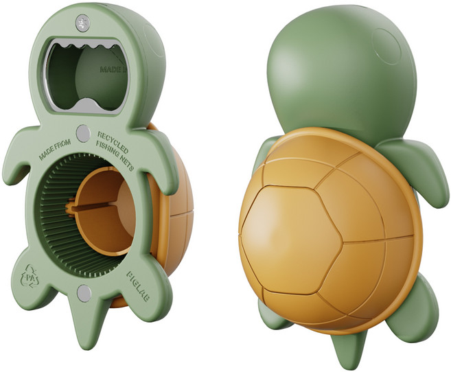 거북이 보틀 오프너 다용도 병따개 만능 오프너 휴대용 병따개 페트병 따개, 일반타입, 1개, 망고그린