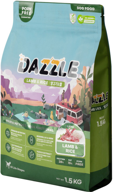 [대즐] 강아지 기호성 양고기&쌀 올스테이지[키블up!] 유산균 강아지 사료 1.5kg, 1개, 양+쌀