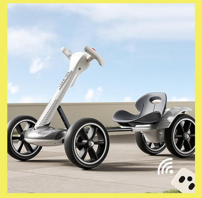 고카트 접이식 전동 루지 전동휠 1인용 전기차 레이싱 미니 드리프트 트레일러, 화이트, 1개