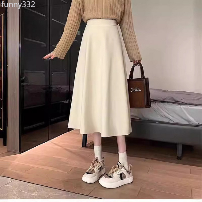 法式秋冬季2025新款中長款高腰顯瘦a字裙黑色小個子女生大擺傘裙