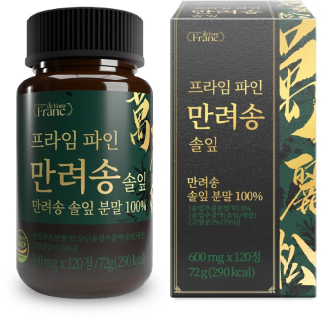 [정품] 프라임 파인 만려송 솔잎 분말 100% 식약청 인증 해썹, 1개, 120정 - 쿠팡