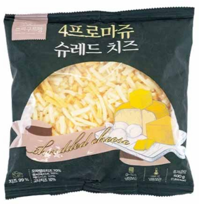 4프로마쥬 슈레드치즈 피자치즈, 3개, 500g