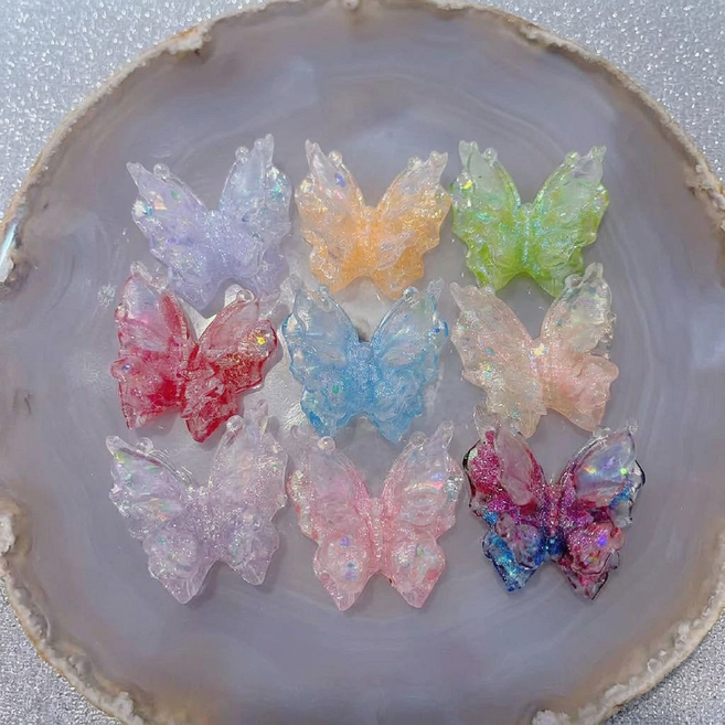 백지마켓 야광 나비 파츠 키링 가방 포인트, 1세트, 9색상