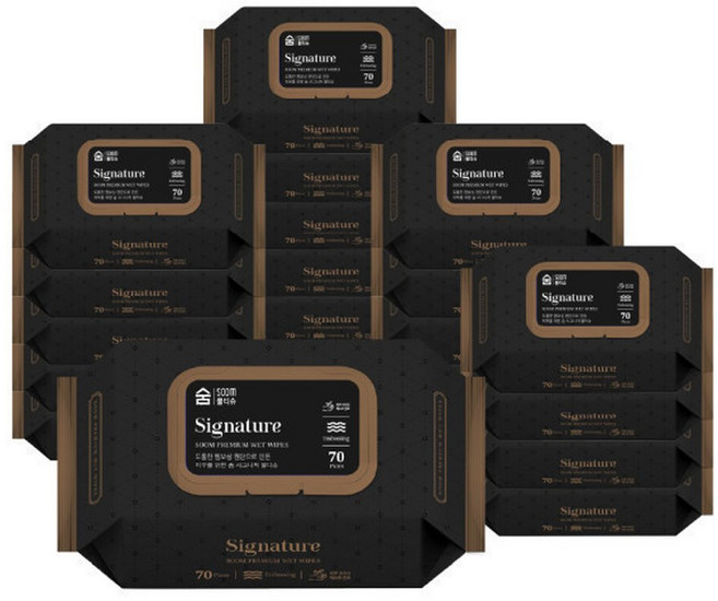 S:OOM 시그니처 물티슈 63g (캡형) 70매 x 20팩 더마 테스트 완료 도톰한 아기 물티슈, 20박스