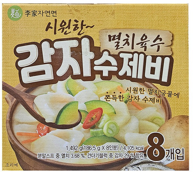 이가자연면 멸치육수 감자 수제비, 1.492kg, 2개