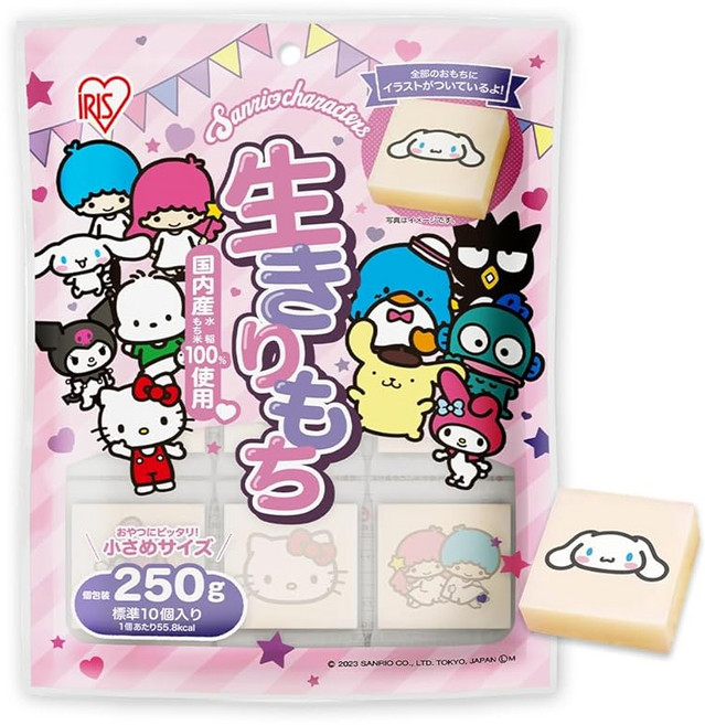 산리오 생 키리모찌 떡 250g 개별 포장 모찌 인절미 일식 이자카야 간식 샤브샤브, 1개