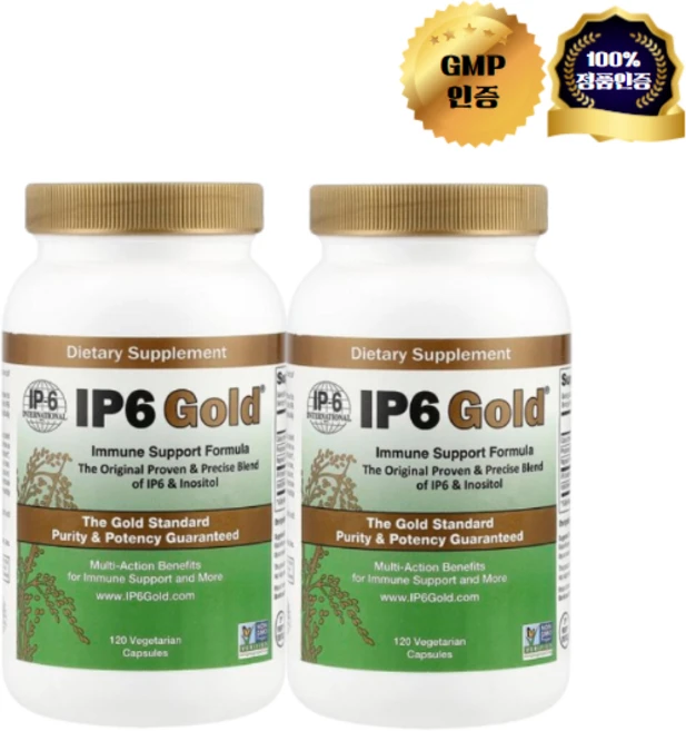 1+1 IP6 인터내셔널 IP6 Gold 이노시톨 칼슘 마그네슘 베지 캡슐 120정, 2개 - 쿠팡