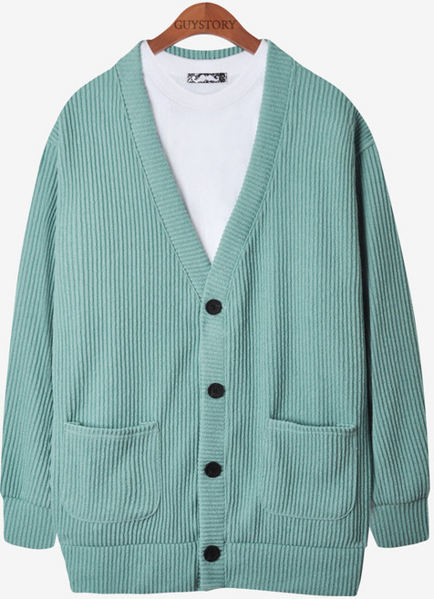 가이스토리 남여공용 오버핏 코지 박스 가디건 무지 빅사이즈 니트