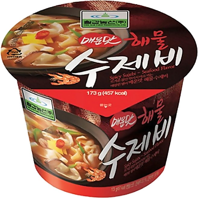 칠갑농산 매운맛 해물수제비, 173g, 9개