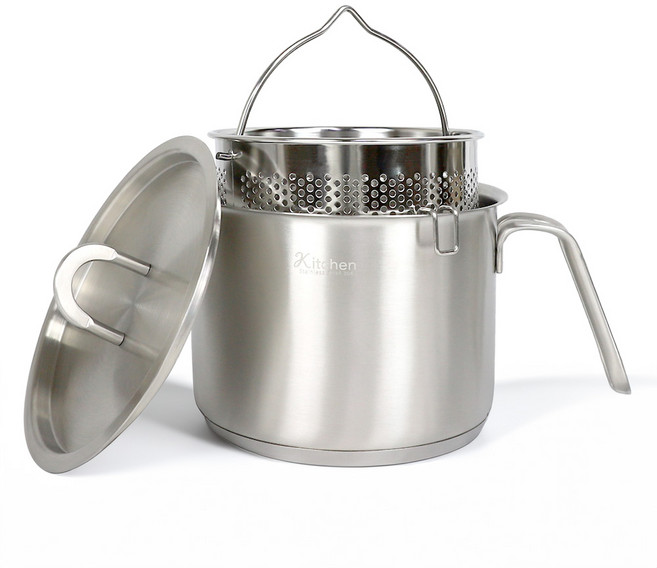 유유마트 올스텐304 5중 인덕션 멀티팟 파스타 냄비 케틀팟 (채망포함) 1.5L/2L, 실버, 1개, 16cm(채망포함)