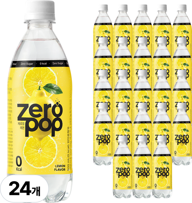 잇더핏 제로팝 레몬맛 애사비소다 제로 탄산음료, 24개, 500ml