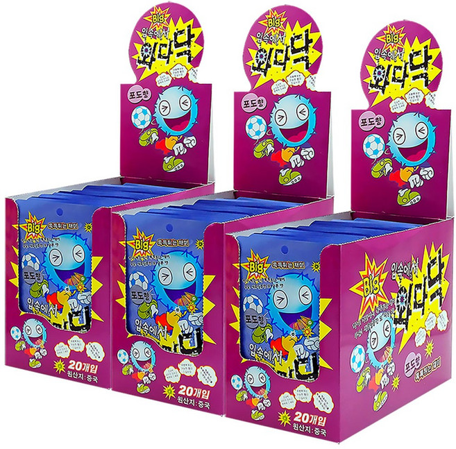 와다닥 포도맛 캔디, 180g, 3개