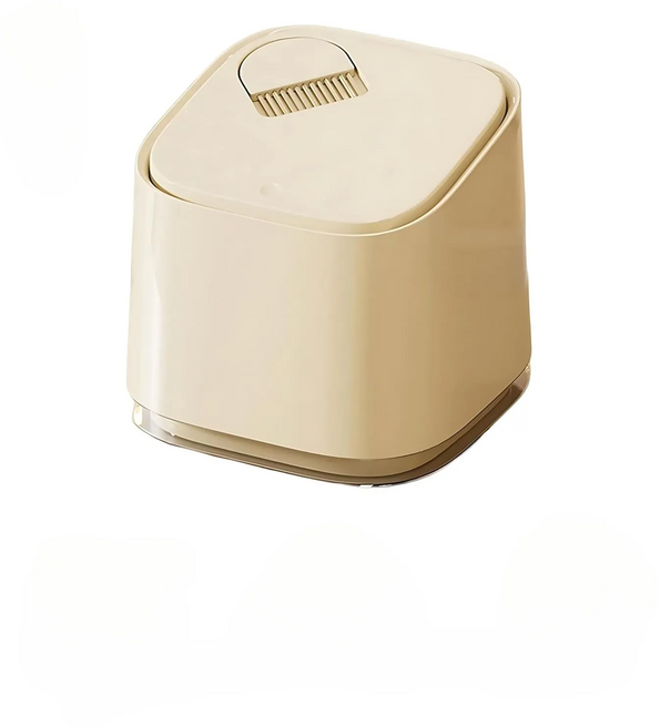 북유럽 귀여운 캐릭터 미니 쓰레기통 크림색 탁상용 사무실 욕실 다용도 휴지통, 젖빛