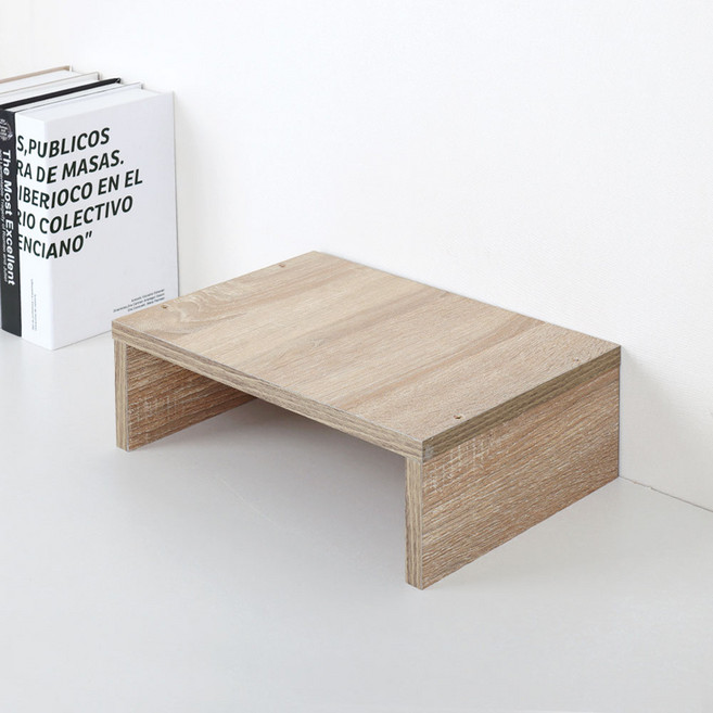 더높은 듀얼 1단 모니터받침대 330x230x108mm, 워시브라운