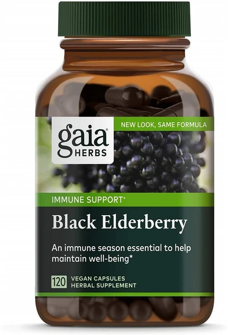 Gaia Herbs Black Elderberry 가이아허브 블랙 엘더베리 120정, x, 1개 - 쿠팡