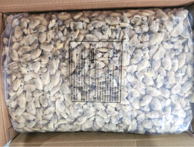 냉동 자숙 바지락살 10kg 세척 손질 바지락 해물탕 칼국수 중식, 냉동 자숙 바지락살 10kg 중국산, 1