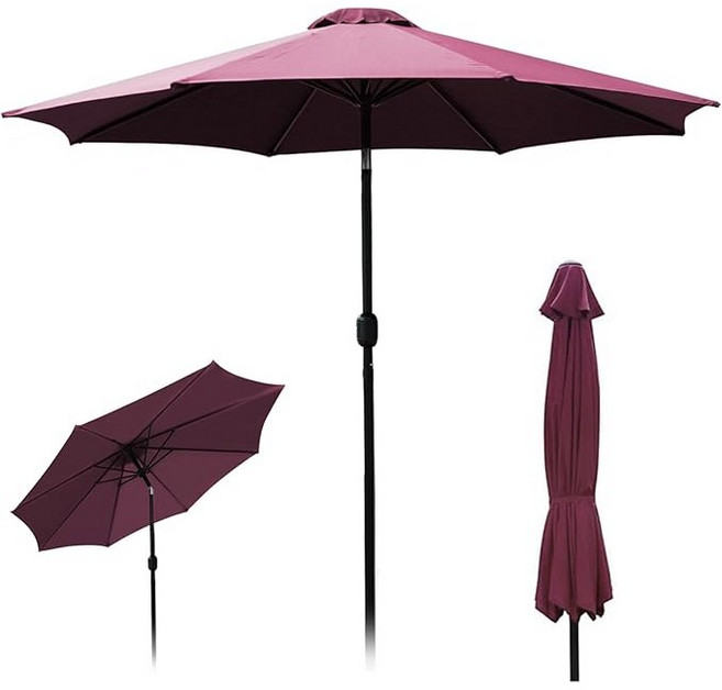 특대형 파라솔 강력한 자외선 차단 6~8인 휴대용 그늘막 캠핑 낚시 테라스 정원용, 레드