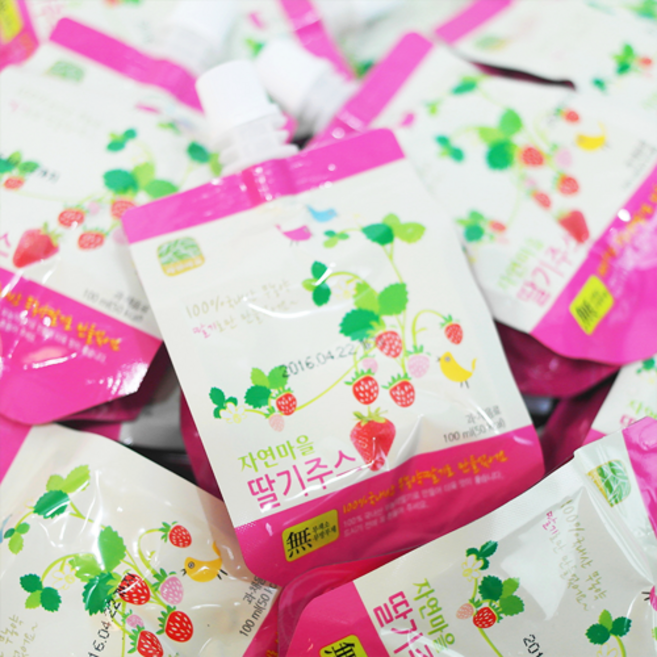 자연마을 NFC 순수 과일 착즙 딸기 주스 100ml 30팩 유아 음료