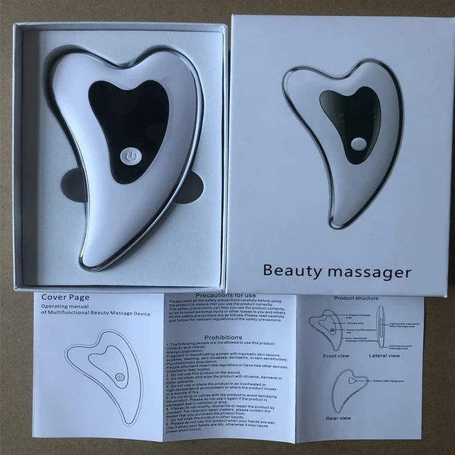 미세 전류 페이스 리프트 기계 USB 충전 과샤 마사지 갈바닉 뷰티 피부 바디, 01 Massager with box