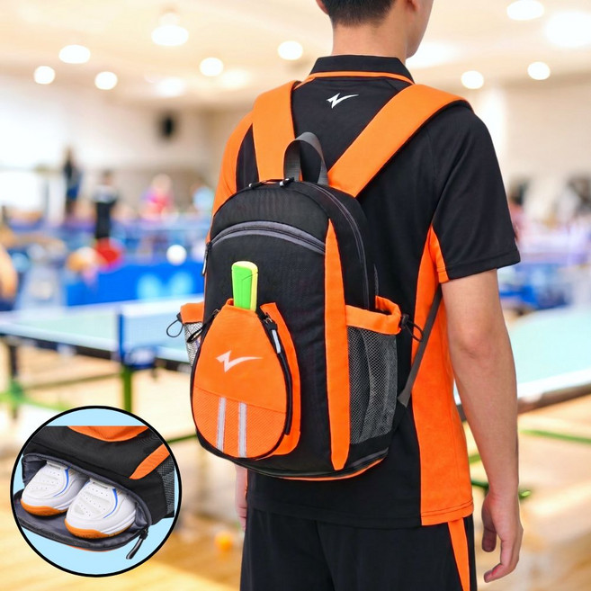 보들램 탁구가방 백팩형 탁구채 탁구용품 가방, 1개, 블랙