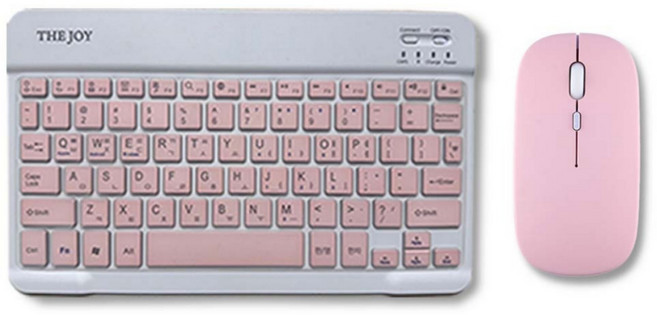 갤럭시탭 아이패드 레노버 엘지 지패드 울트라 샤오신 샤오미 미패드 아이뮤즈 태클라스트 디클 포유디지탈 뮤패드 엠피지오 태블릿 호환 블루투스 무선 키보드+마우스 세트+키스킨 아이친구, 핑크 세트