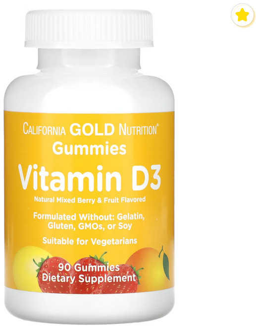 캘리포니아 골드 뉴트리션 비타민 D3 California Gold Organic Vitamin D3 Gummie, 1개, 90정, 1.5L