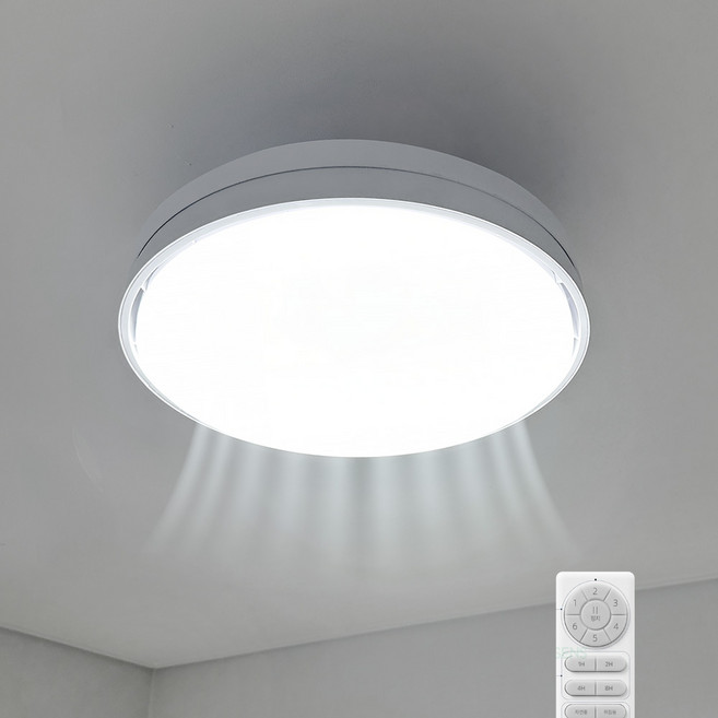 아토 LED 실링팬 방등 천장형 선풍기, 화이트