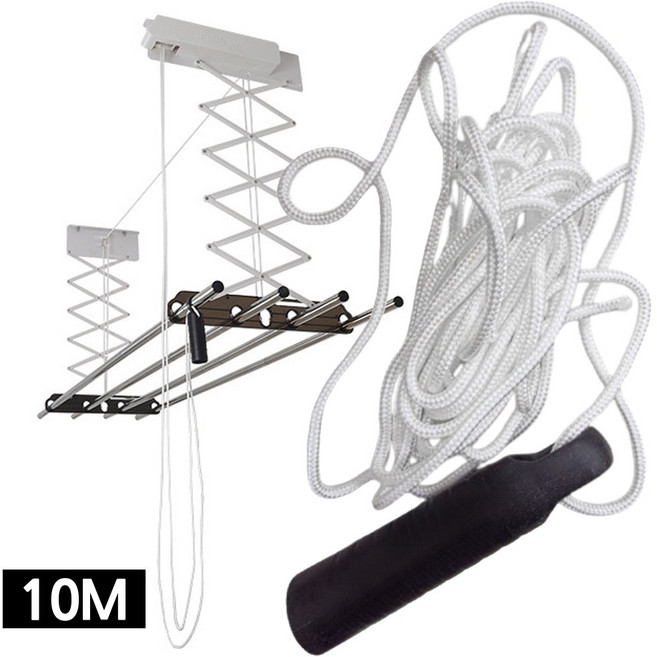 본라이프 베란다 빨래건조대용 빨래줄 천정건조대줄 교체용끈 빨래건조대줄 베란다 빨래줄 건조줄 밧줄 노끈 캠핑 다용도로프 다용도줄, 1개, 화이트10M