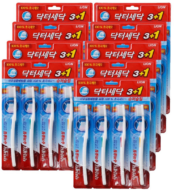 CJ라이온 닥터세닥 슈퍼슬림 칫솔 4입 극세모, 4개입, 9개