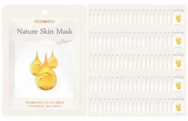 (100매)푸드어홀릭 네이처스킨 콜라겐 마스크팩, 1개입, 100개