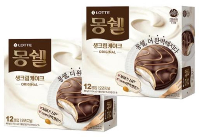 롯데 몽쉘 오리지널 12입 (리뉴얼) 408g 2개