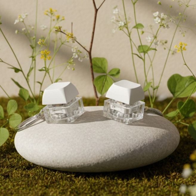 1구 미니 키링 가방 소품 열쇠고리 LED키링 키캡키링, 1개, 화이트LED