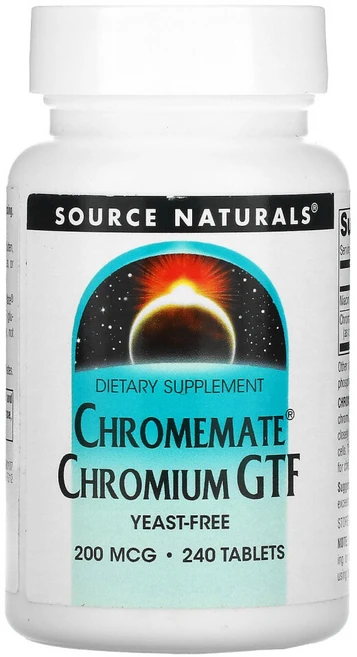 소스네츄럴스 크로뮴 피콜리네이트 200mcg 240정, 1개 - 쿠팡
