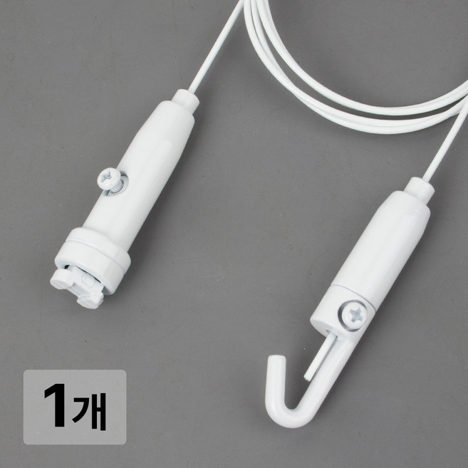 [철물인] 액자걸이 강력원터치 대 10kg용 화이트 - 간편레일 천장용, 1개, 와이어2미터-화이트