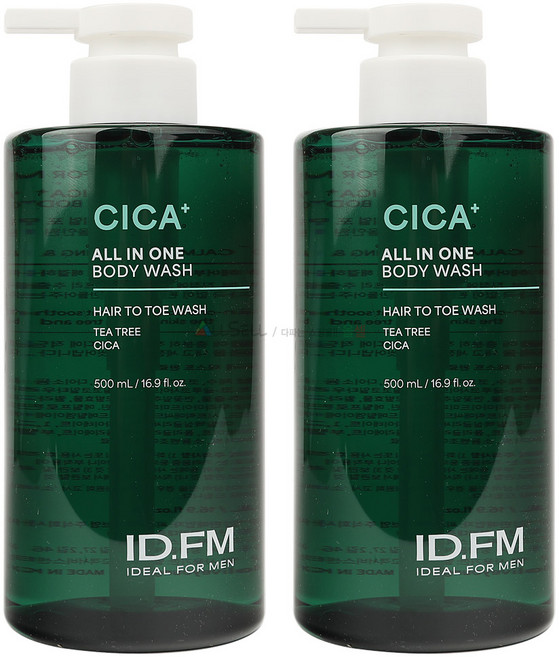 아이디얼 포맨 시카 플러스 올인원 바디워시, 2개, 500ml