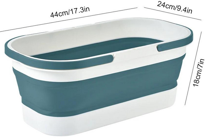 30L 접이식 양동이 직사각형 플라스틱 캠핑 대용량 세면기 가정용 청소 욕실 액세서리, 05 J, 1개