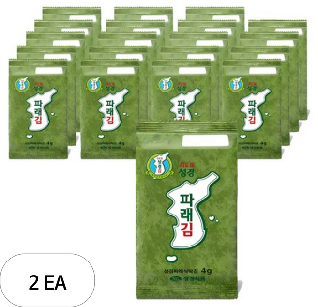 [성경식품] 지도표 재래식 파래 식탁김, 80g, 2개