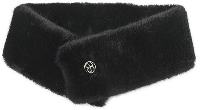 디즈니골프 여성 페이크 퍼 머플러 SM4LAP030, 블랙(BK)/FRE, 1개