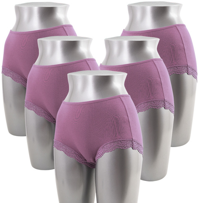 캐리루시 여성 모달 면스판 레이스 맥시팬티(5매)