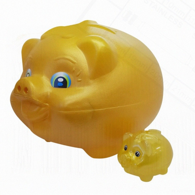대형 돼지저금통 복돼지 동전 지폐 모으기 매장 개업 선물, 1개, jyyc E왕특 황금돼지저금통