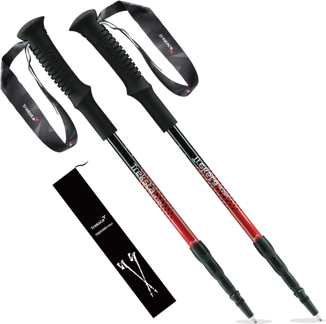 트렉스타 초경량 185그램 리틀버드 4단 등산스틱세트, TS002, 2개