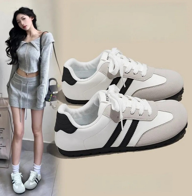 FvaBzon 여성 운동화 캐주얼 코디하기 쉬운 플랫 슈즈 패션 편안한 스니커즈