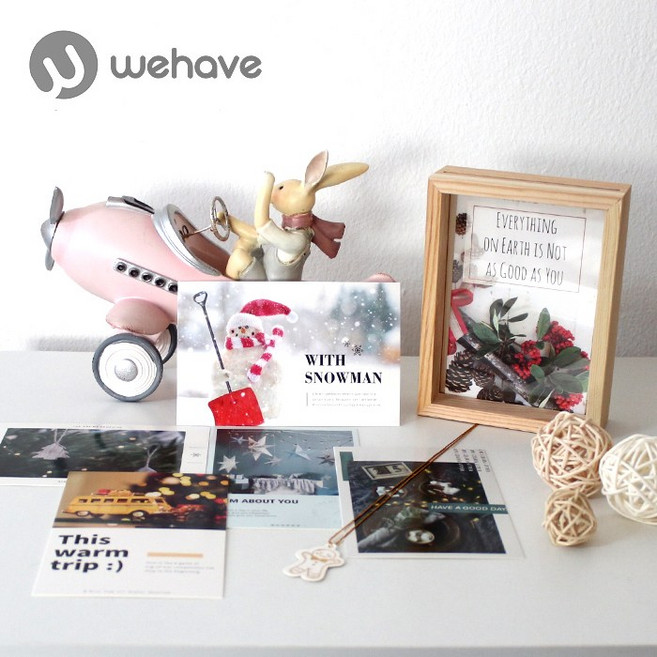 WEHAVE 성탄절 크리스마스 일러스트 그림엽서 트리 장식 인테리어엽서, 1세트, 크리스마스 인테리어 그림 엽서 F (30장 1세트)