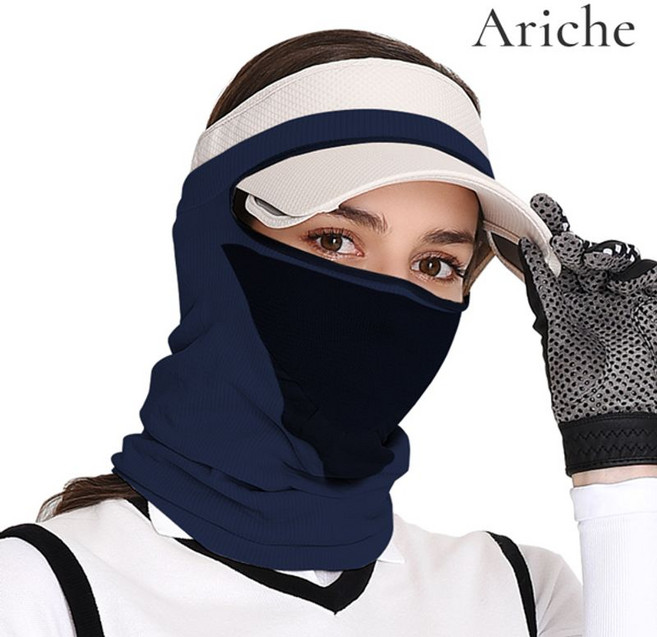 아리체 남여 멀티 마스크 2장묶음, 베이지/네이비